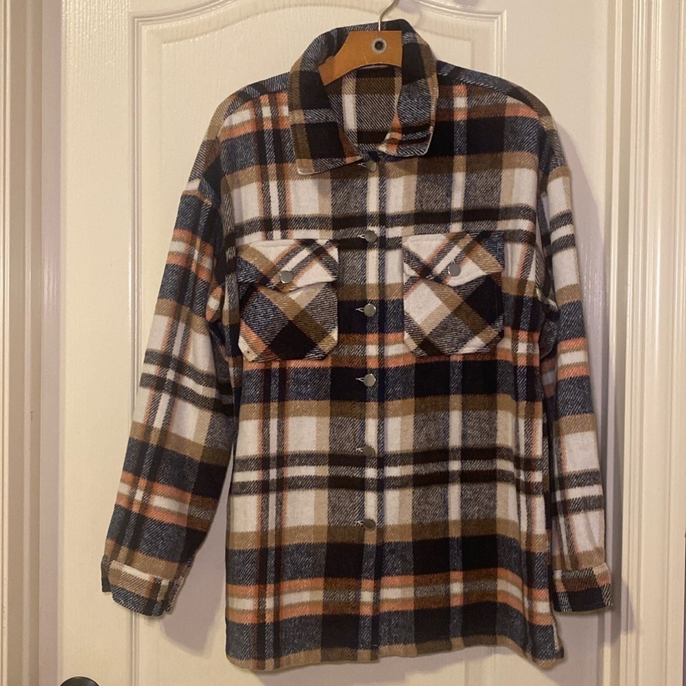 Women’s Multicolor Plaid Shacket Size Large NWOT